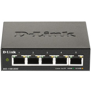 D-Link DGS-1100-05V2 5-Port Managed Gigabit Ethernet Switch, fanless, desktop
